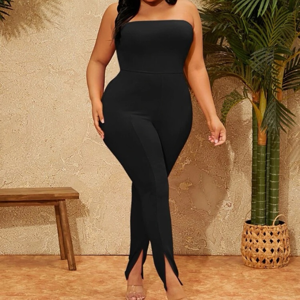 New Inventory Split Hem Backless Tube Unitard - image 2